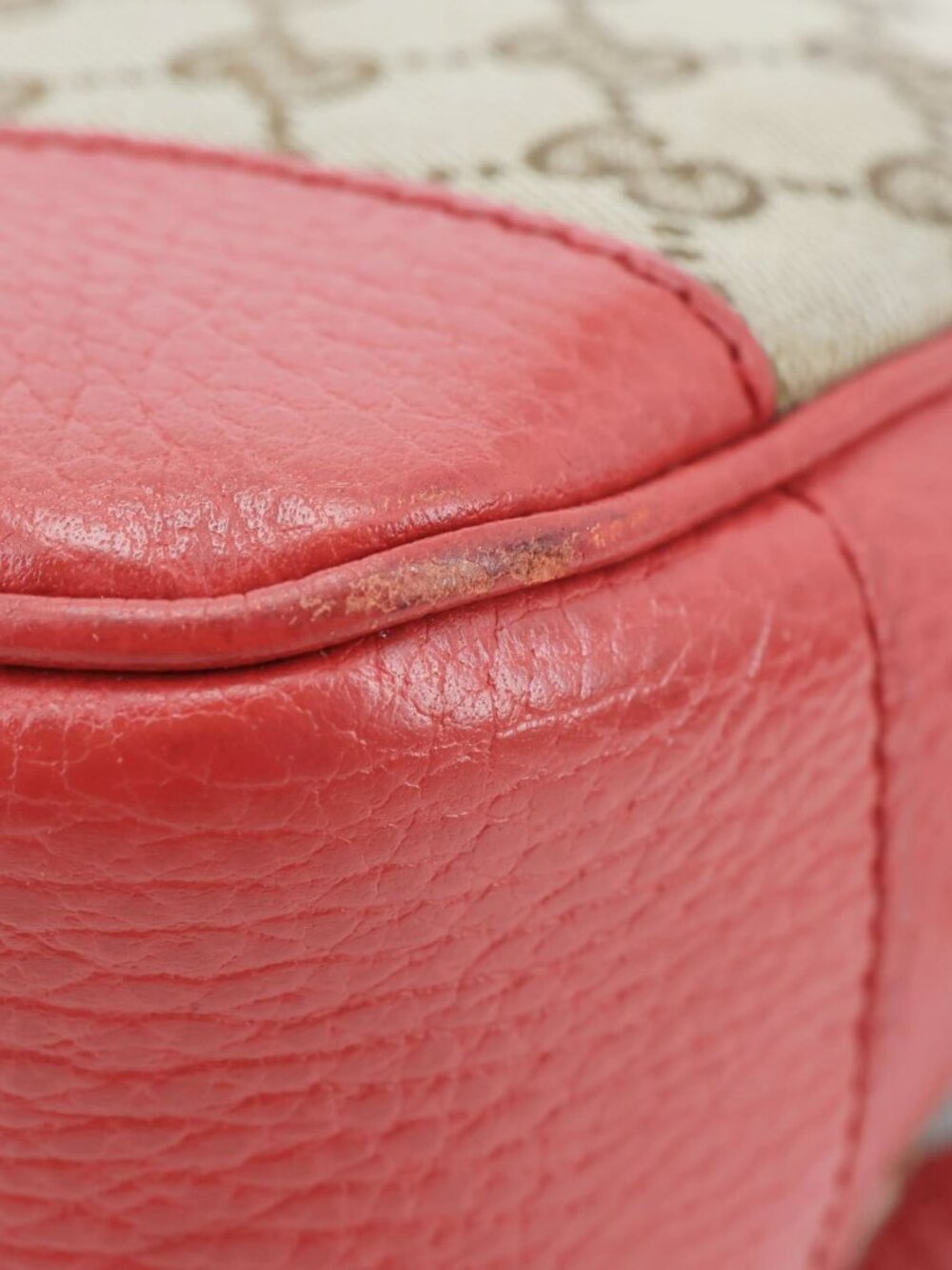 Gucci  Bree GG Canvas Leather Crossbody Bag Red 449413 - Picture 12 of 15
